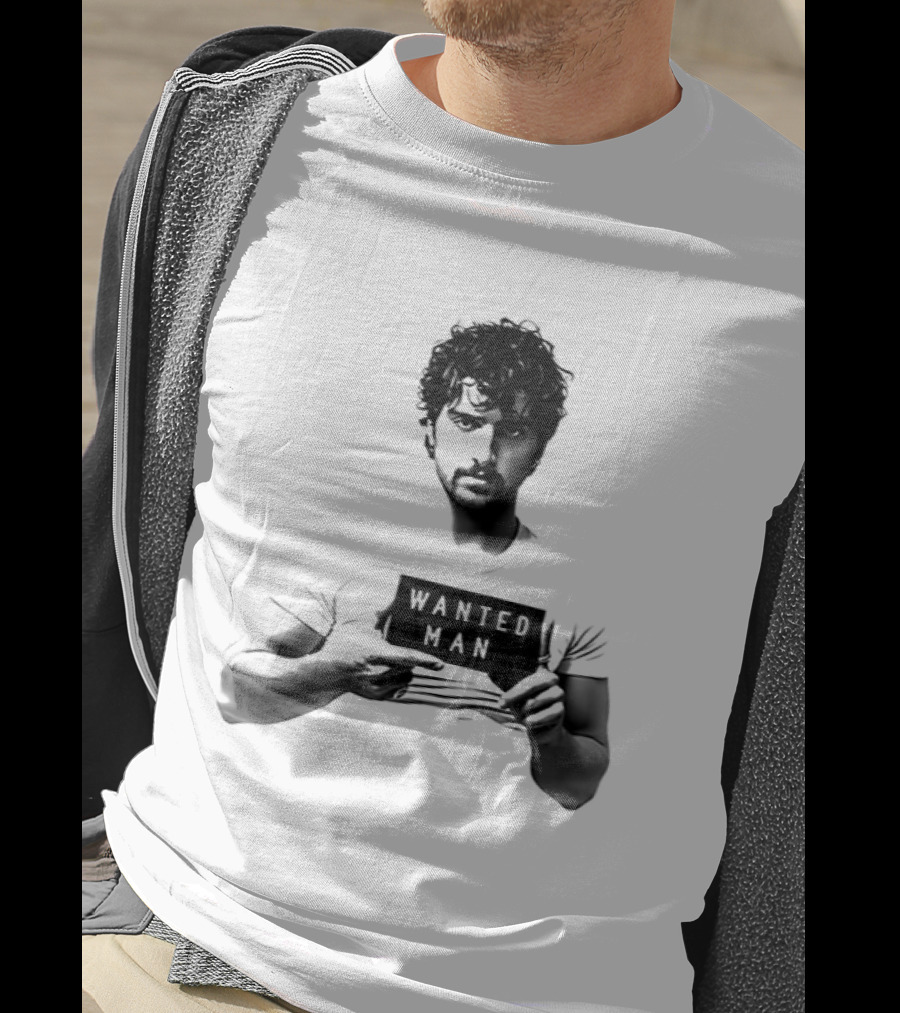 Boone Wanted Man Tour Shot 2026 Bold Typography Black And White T-Shirt