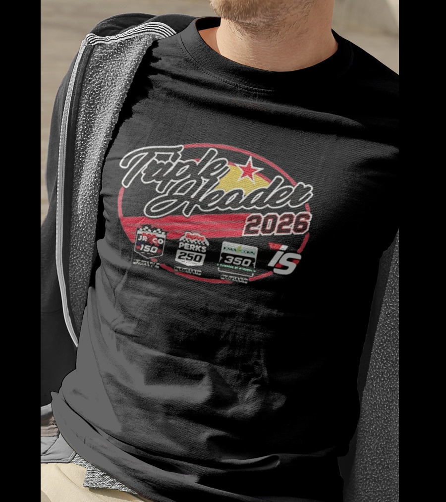 Triple Header 2026 Iowa Corn 350 Hy Vee Perks 250 JR Co 150 Racing Event Series T-Shirt