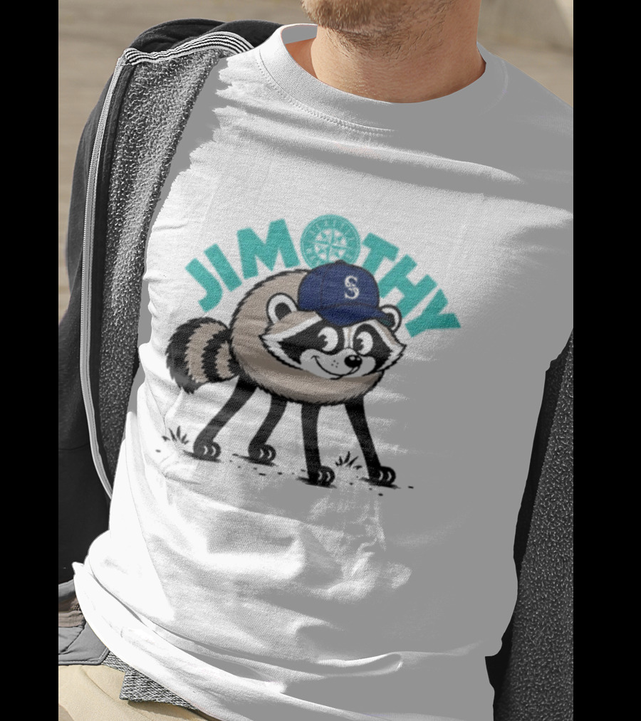 Jimothy Raccoon Mariners Baseball Cap T-Shirt