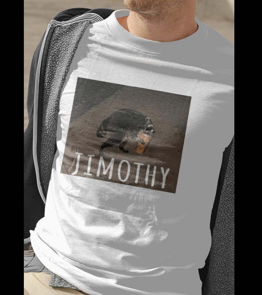 Jimothy Raccoon Carrying Iced Coffee Meme Animal Lover T-Shirt