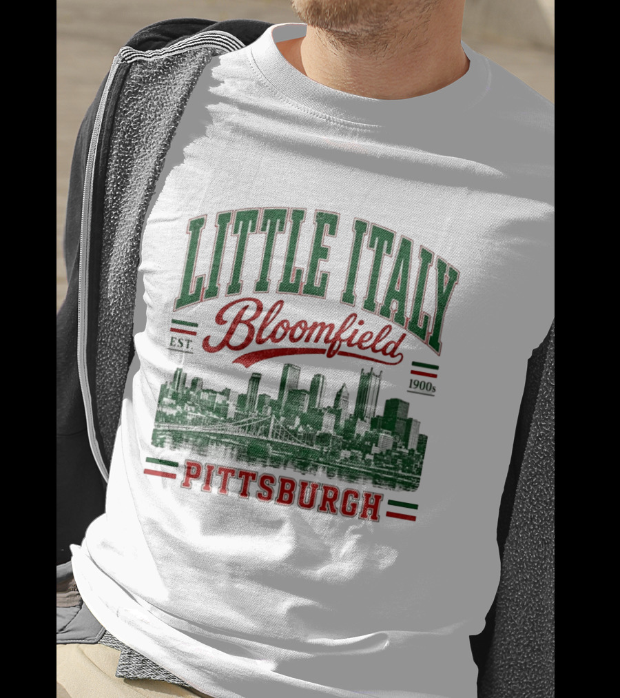 Little Italy Bloomfield Pittsburgh Est. 1900s Skyline Heritage T-Shirt