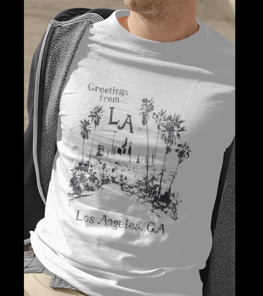 Greetings From LA City Los Angeles CA Palm Tree Scenery T-Shirt