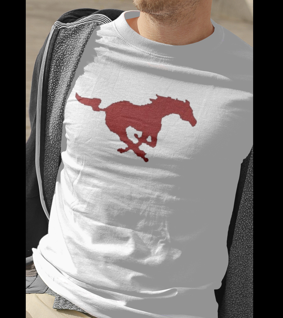 Mustang Red Galloping Horse T-Shirt