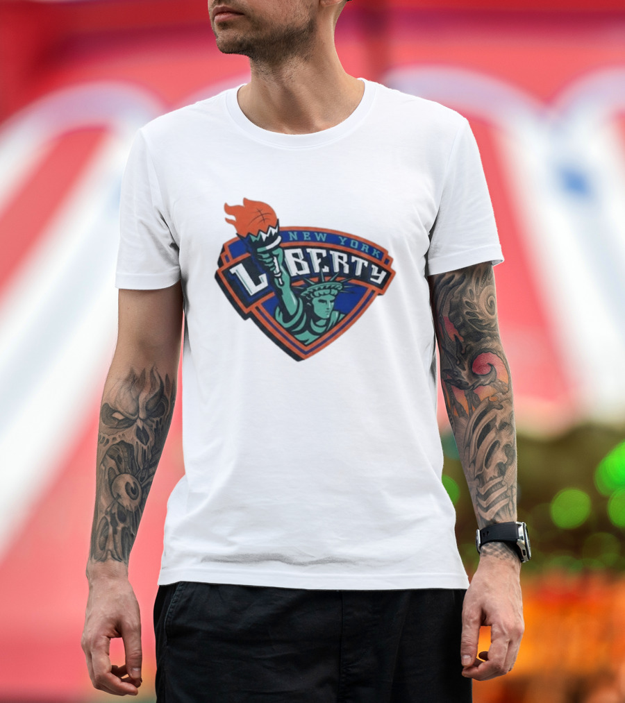 New York Liberty Leonie Fiebich Barclays Center Basketball Team T-Shirt