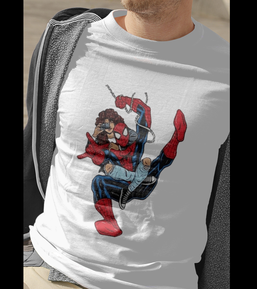 Spider Man The Heart Behind The Hero Photography Pose T-Shirt