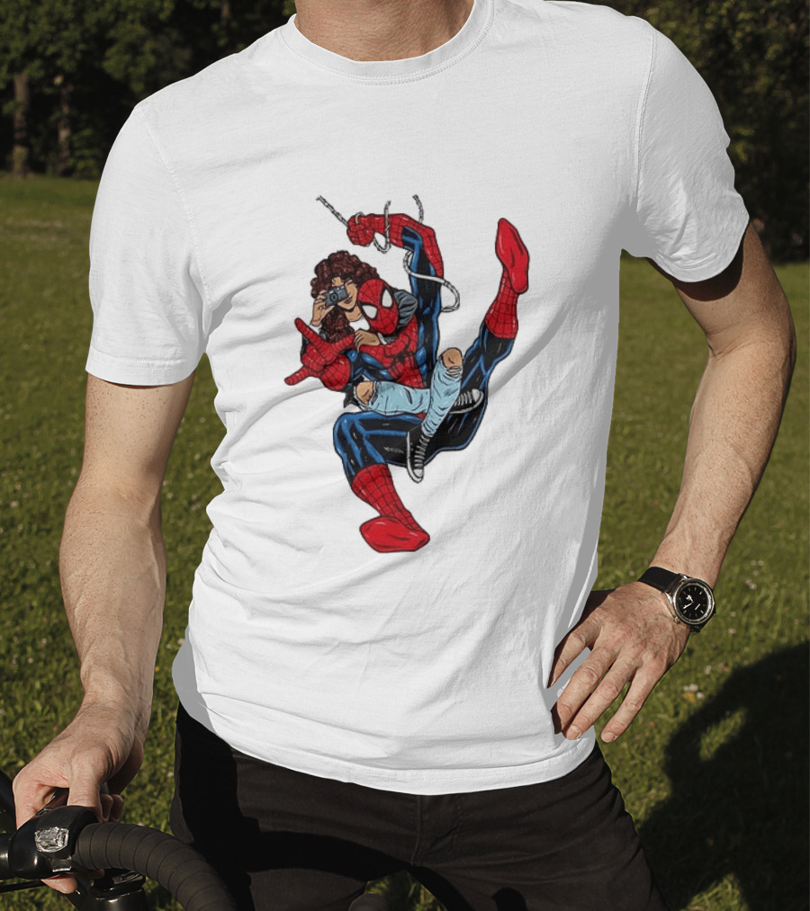 Spider Man The Heart Behind The Hero Photography Pose T-Shirt