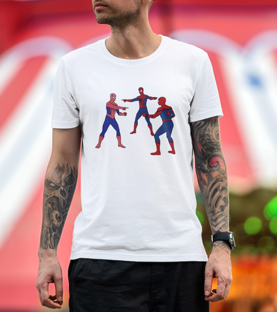 Spiderman Pointing Meme Marvel Superhero Comic Book Iconic Scene 2026 T-Shirt