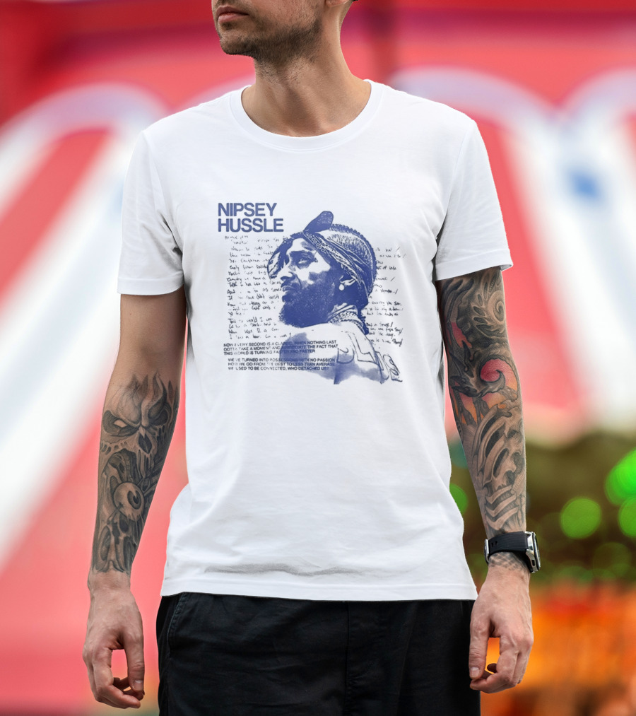 Nipsey Hussle Prolific Edition Blue Typography Profile T-Shirt