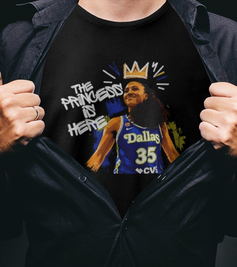 Azzi Fudd Dallas Wings The Princess Is Here Basketball Player 35 T-Shirt