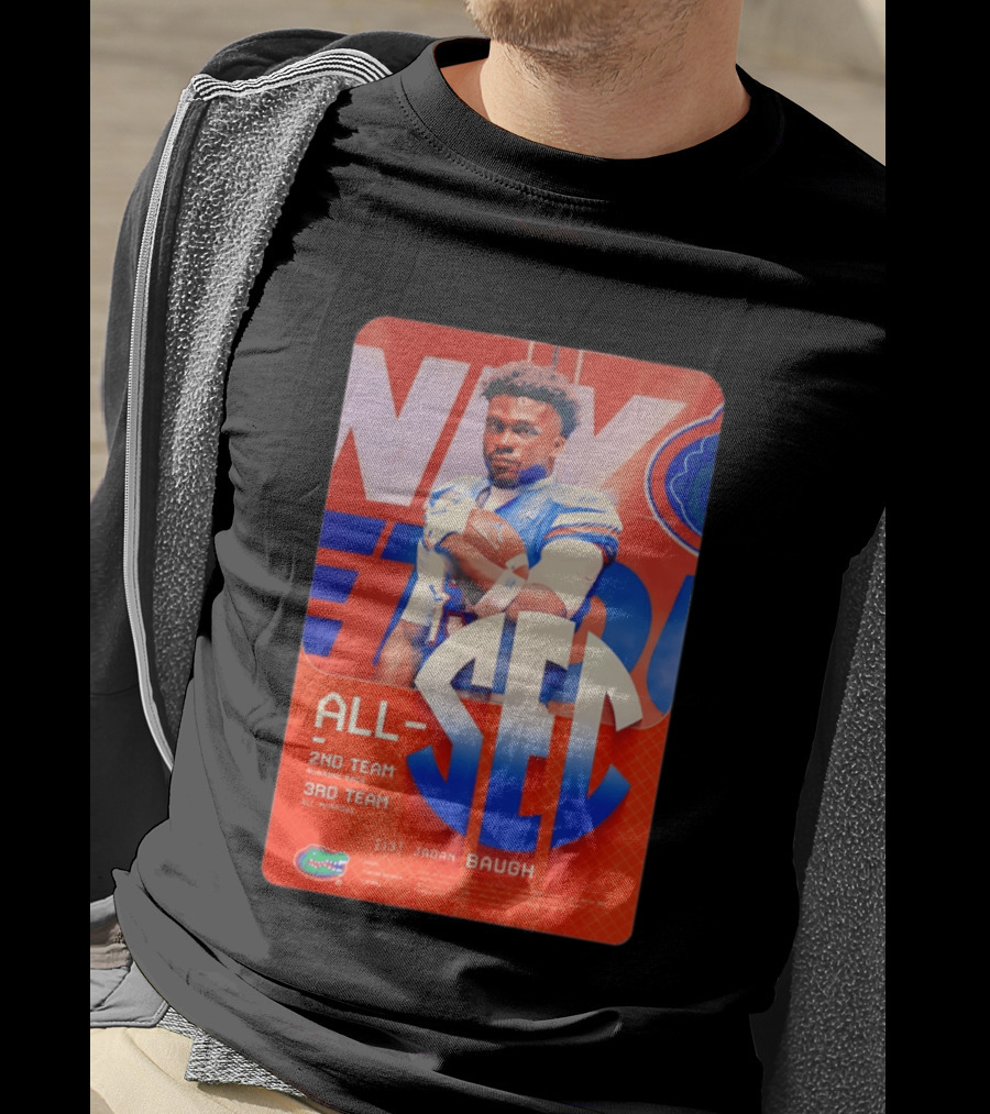 Jadan Baugh No 13 All SEC 2nd Team Running Back Florida Gators 3rd Team All Purpose T-Shirt