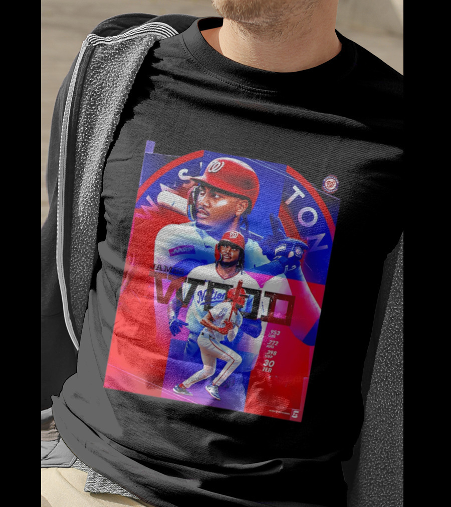 James Wood Washington Nationals .272 AVG .398 OBP 30 HR Collage T-Shirt