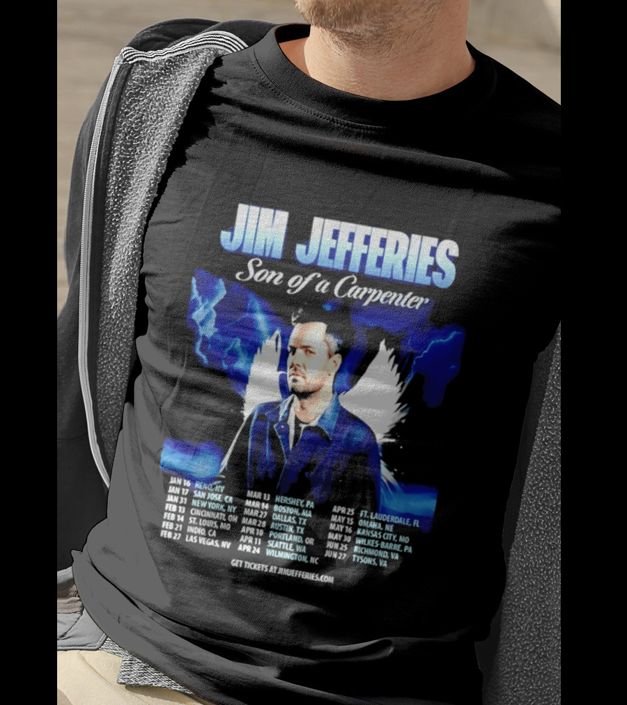 Jim Jefferies Son Of A Carpenter Tour 2026 Dates And Locations T-Shirt