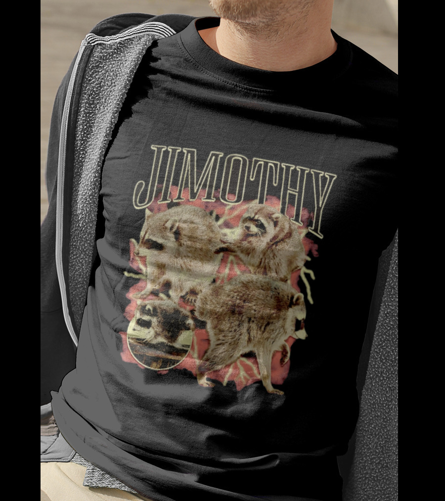 Jimothy Raccoons Retro Wildlife Montage T-Shirt