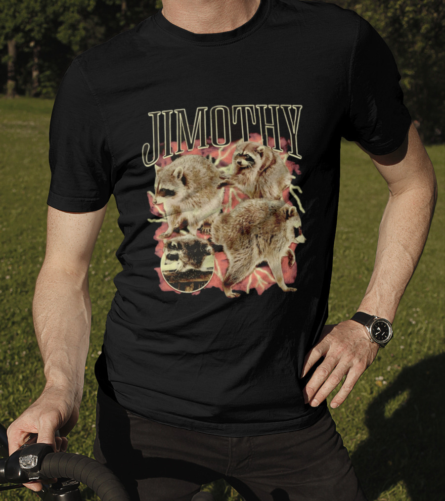 Jimothy Raccoons Retro Wildlife Montage T-Shirt