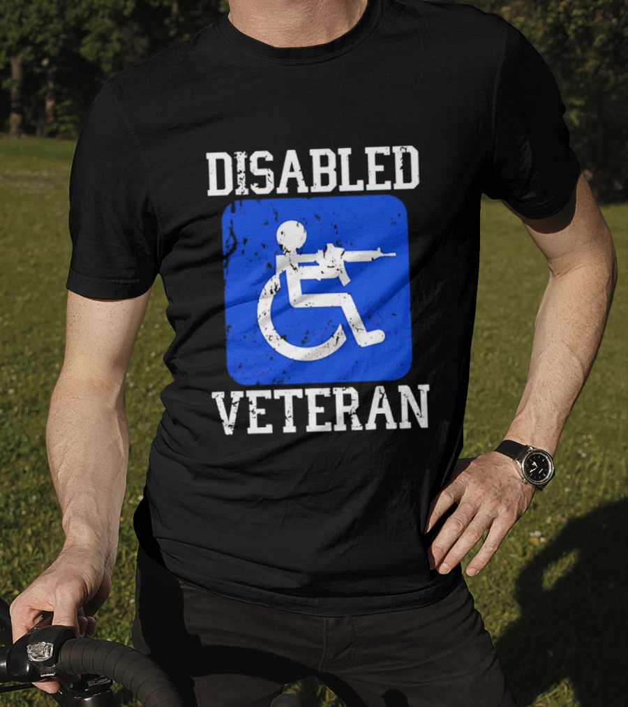 Disabled Veteran Armed Forces Distressed Military T-Shirt