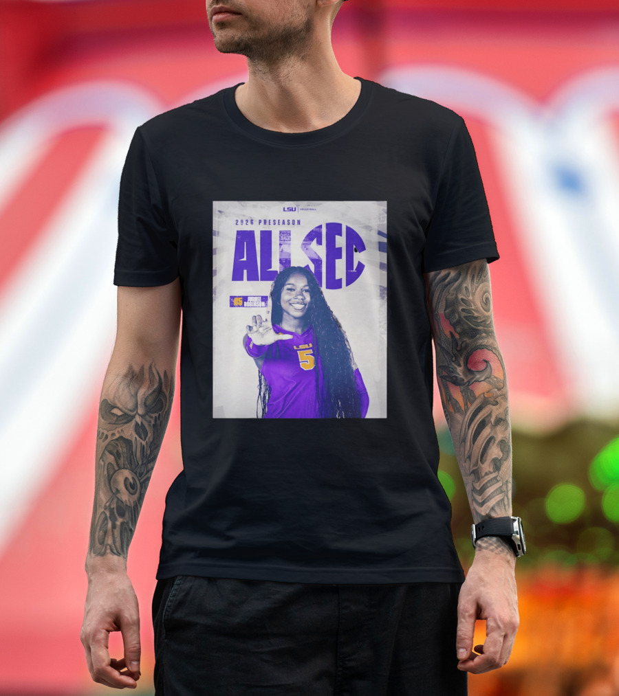 2026 Preseason All SEC Jurnee Robinson LSU Volleyball No 5 T-Shirt