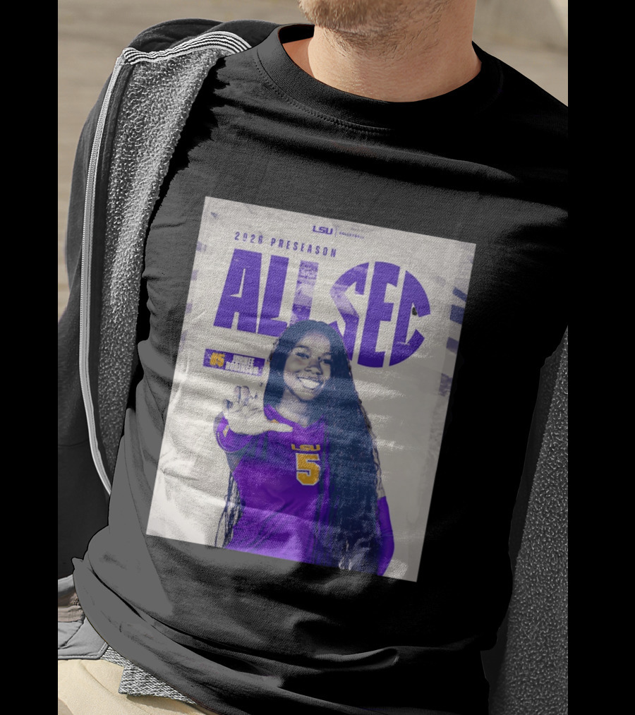 2026 Preseason All SEC Jurnee Robinson LSU Volleyball No 5 T-Shirt