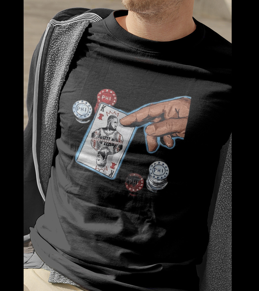 Philadelphia 76ers LeBron James King Playing Card Poker Chip NBA PHI T-Shirt
