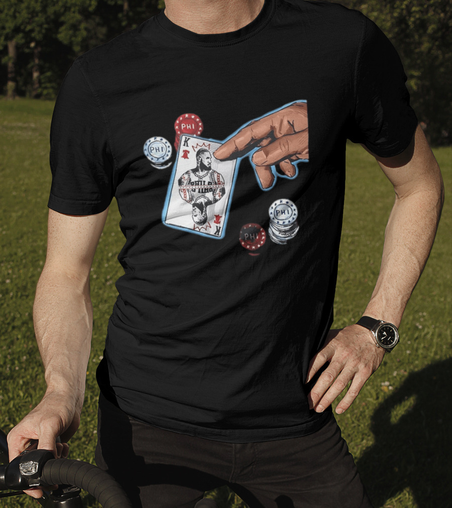 Philadelphia 76ers LeBron James King Playing Card Poker Chip NBA PHI T-Shirt