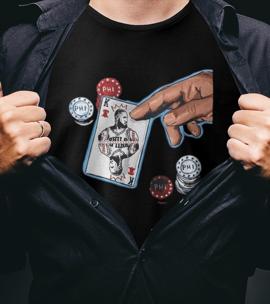 Philadelphia 76ers LeBron James King Playing Card Poker Chip NBA PHI T-Shirt