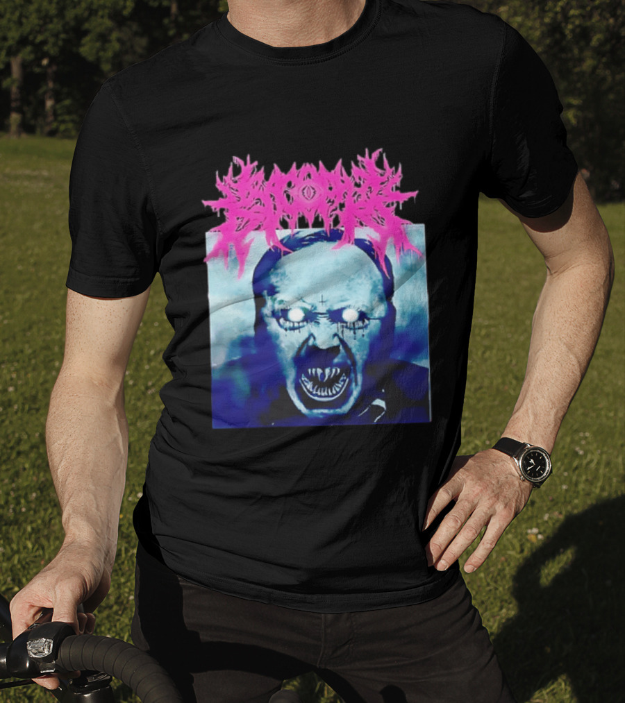 Gore Demon Face Glowing Eyes Death Metal Band T-Shirt