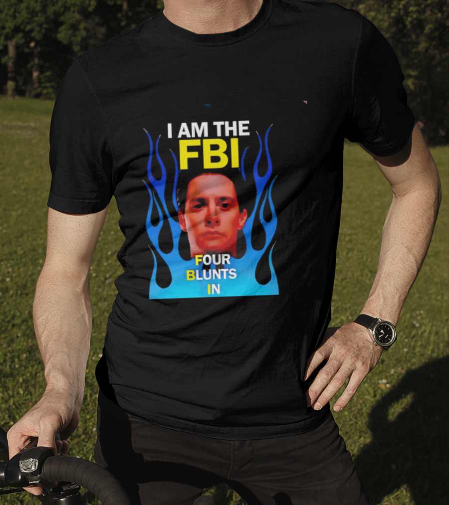 I Am The FBI Four Blunts In Special Agent Dale Cooper Blue Flame T-Shirt