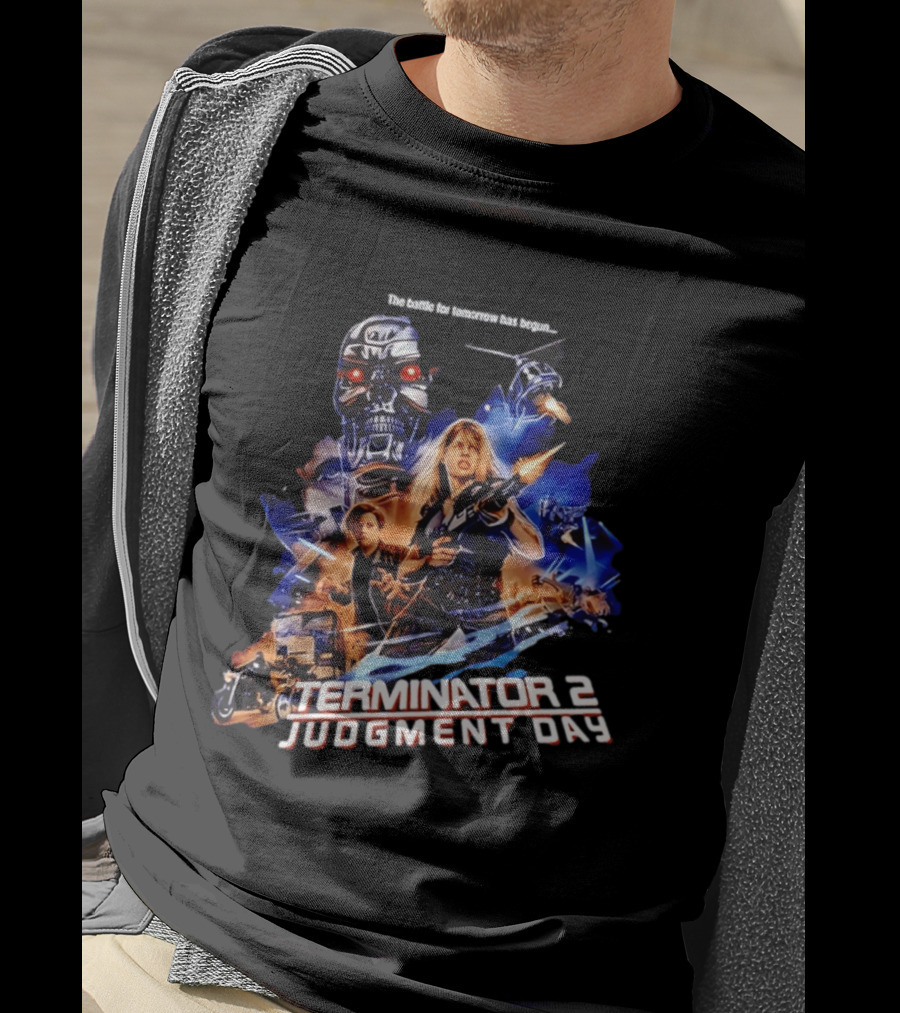 The Battle For Tomorrow Has Begun Terminator 2 Judgment Day Arnold Schwarzenegger Linda Hamilton 800 Cyberdyne Skynet T-Shirt