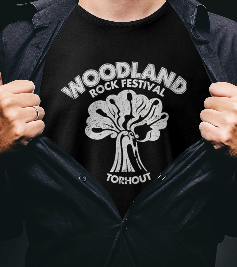 Woodland Rock Festival Torhout Tree Of Guitars Vintage Music Event T-Shirt
