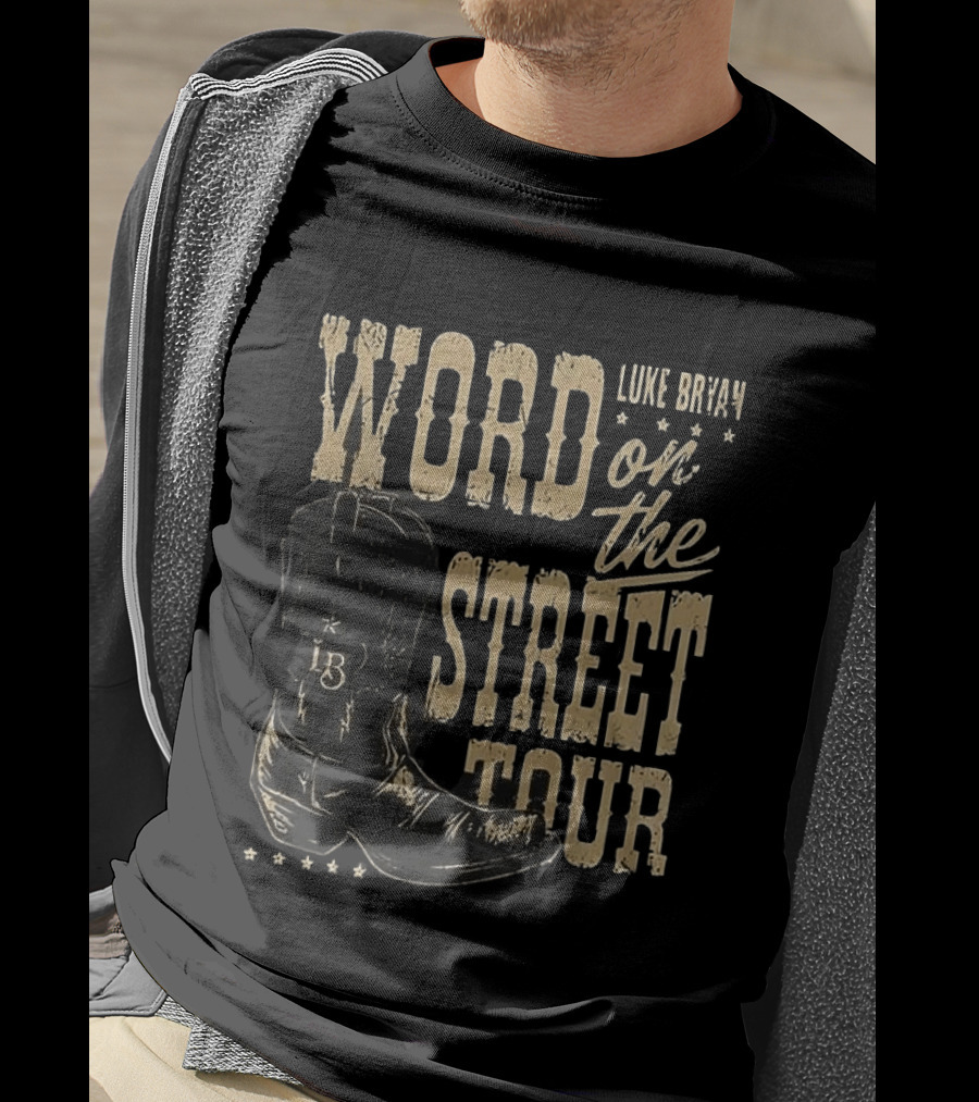 Luke Bryan Word On The Street Tour LB Boot T-Shirt