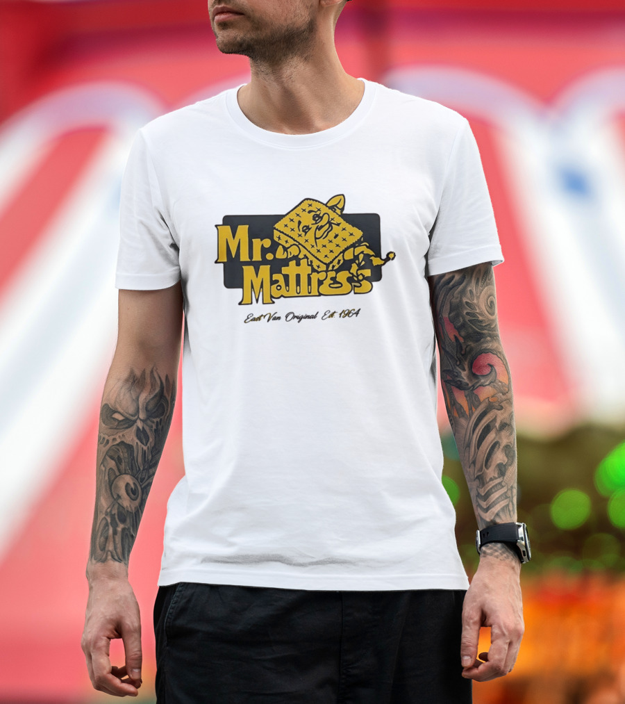 Mr Mattress East Van Original Est 1971 Flippable GOLD T-Shirt