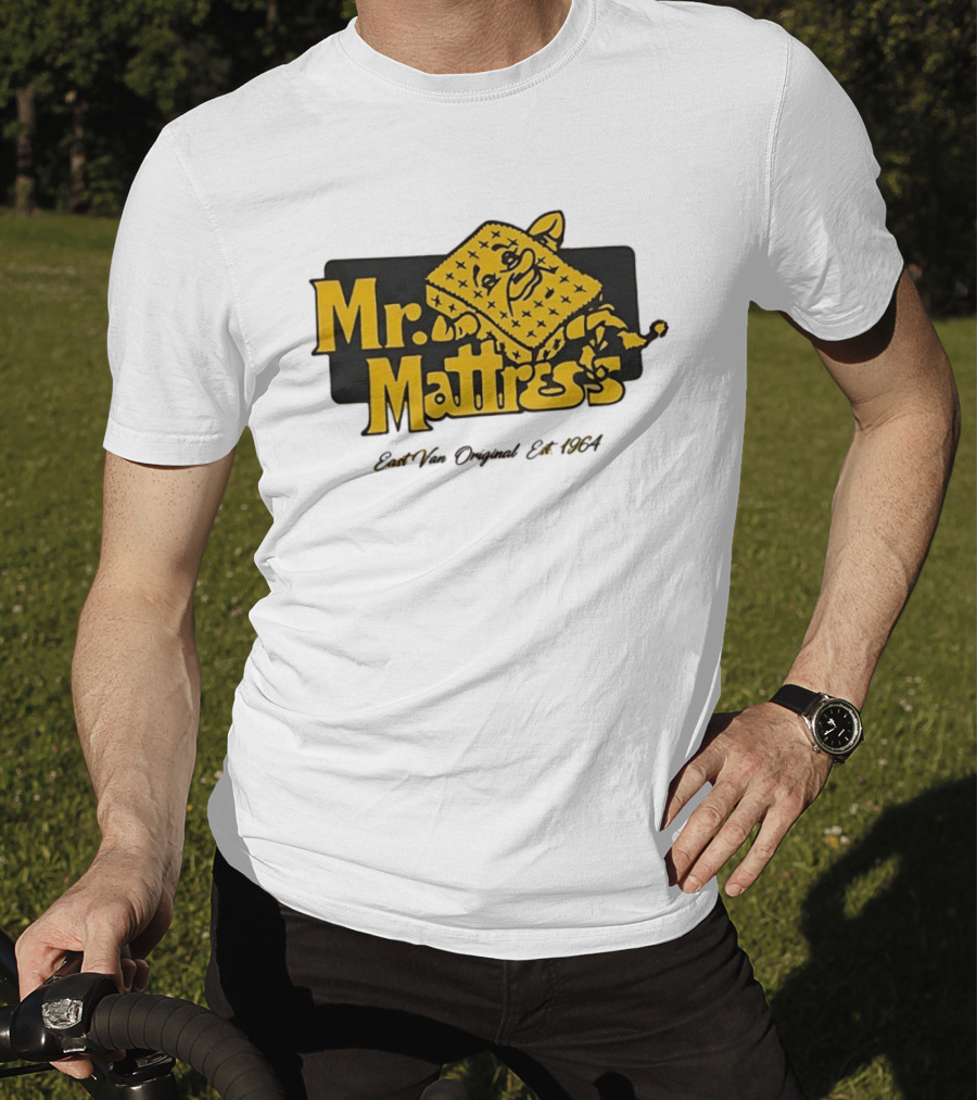 Mr Mattress East Van Original Est 1971 Flippable GOLD T-Shirt