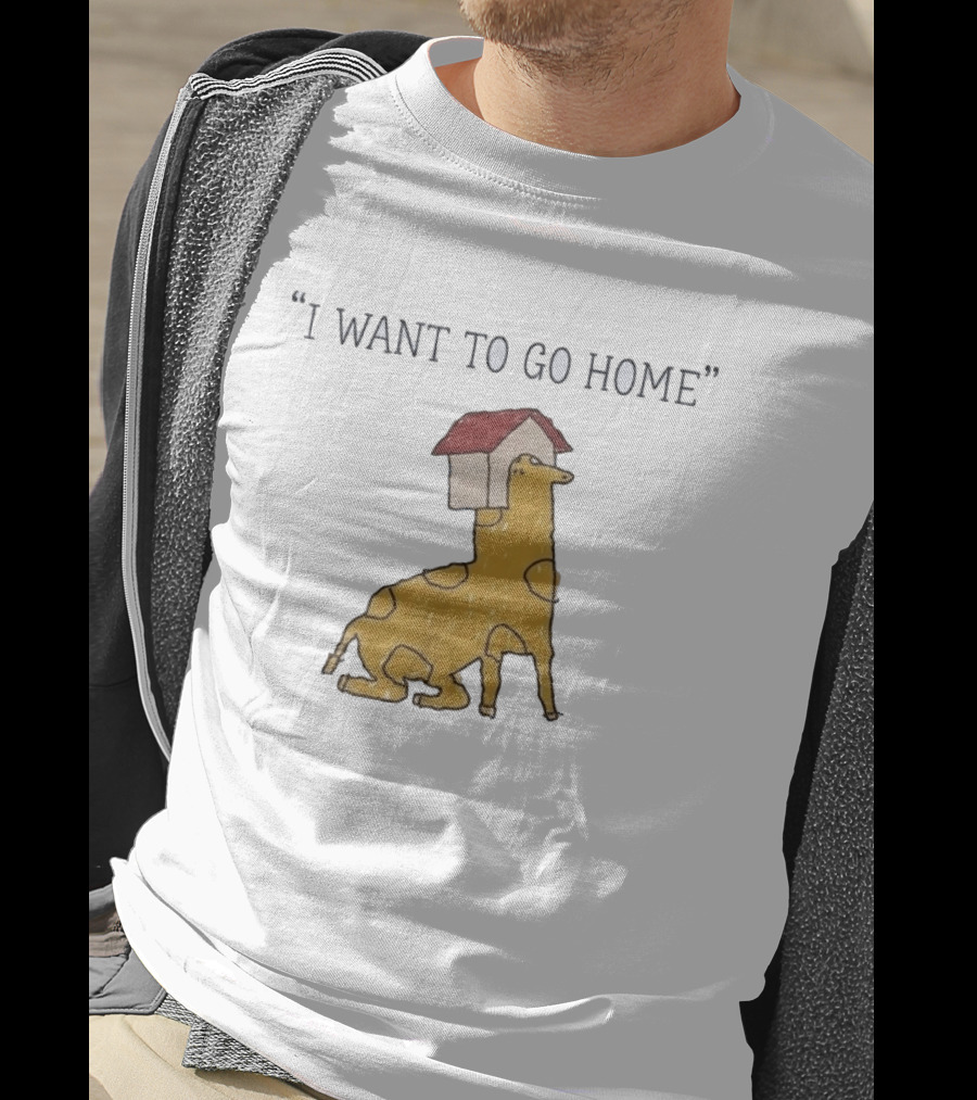 I Want To Go Home Giraffe With House On Head T-Shirt