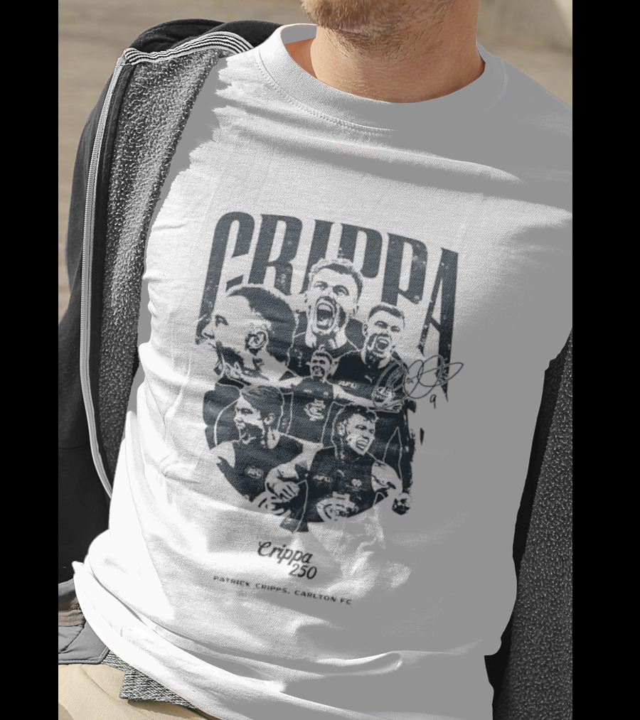 Crippa 250 Patrick Cripps Carlton FC Celebratory Milestone T-Shirt