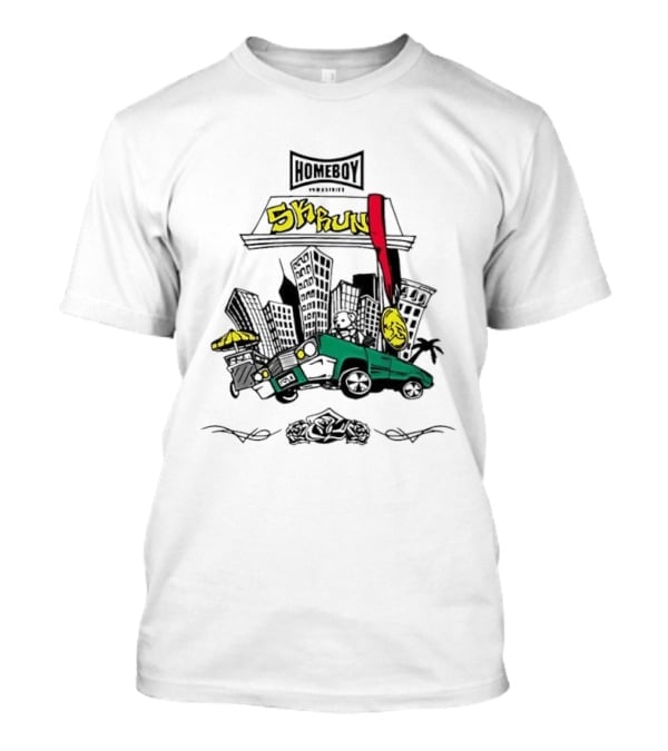 Homeboy Skrun Teddy Bear Driving City 5k Run Streetwear Adventure T-Shirt