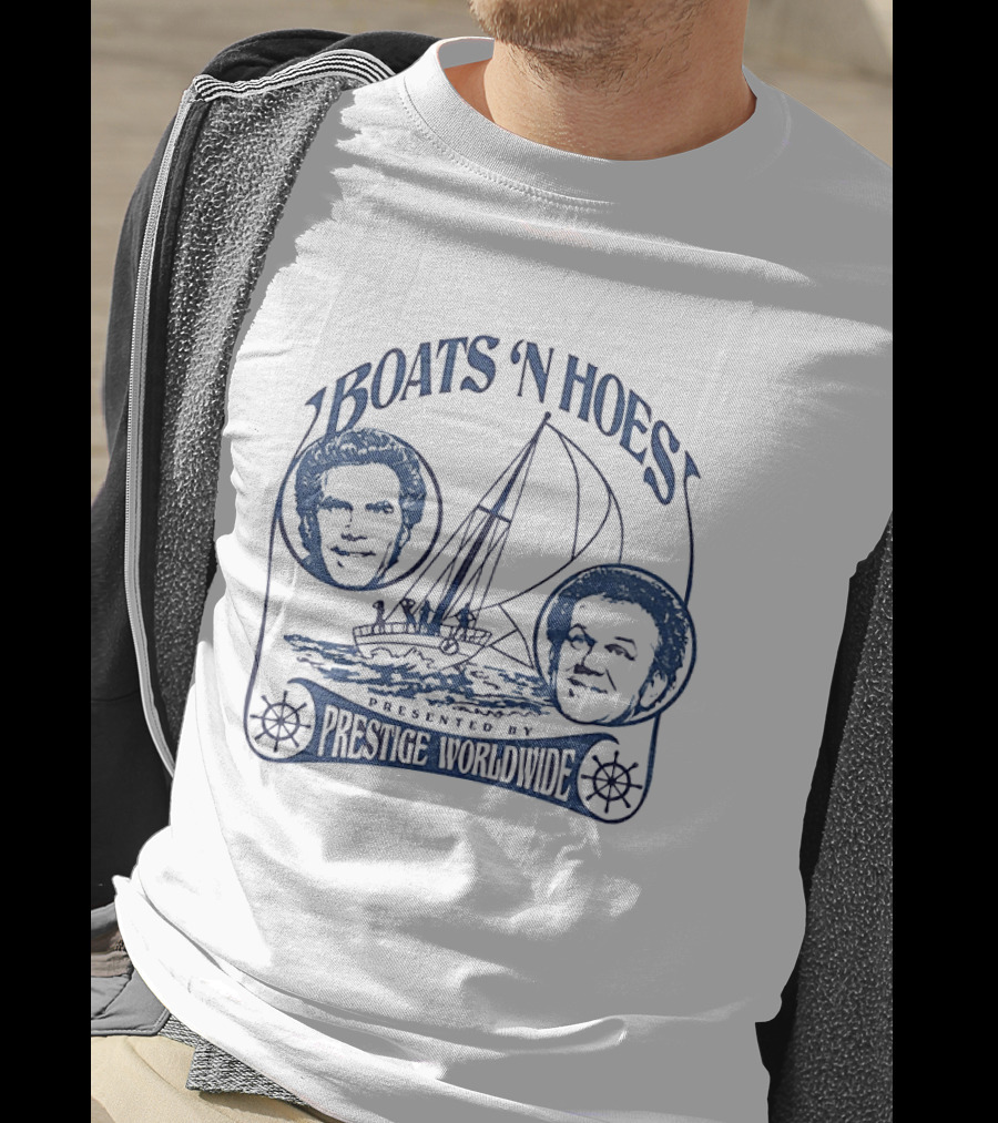 Boats 'N Hoes Presented By Prestige Worldwide Step Brothers Faces Sailboat T-Shirt
