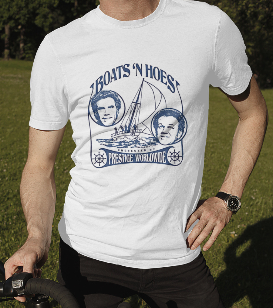 Boats 'N Hoes Presented By Prestige Worldwide Step Brothers Faces Sailboat T-Shirt