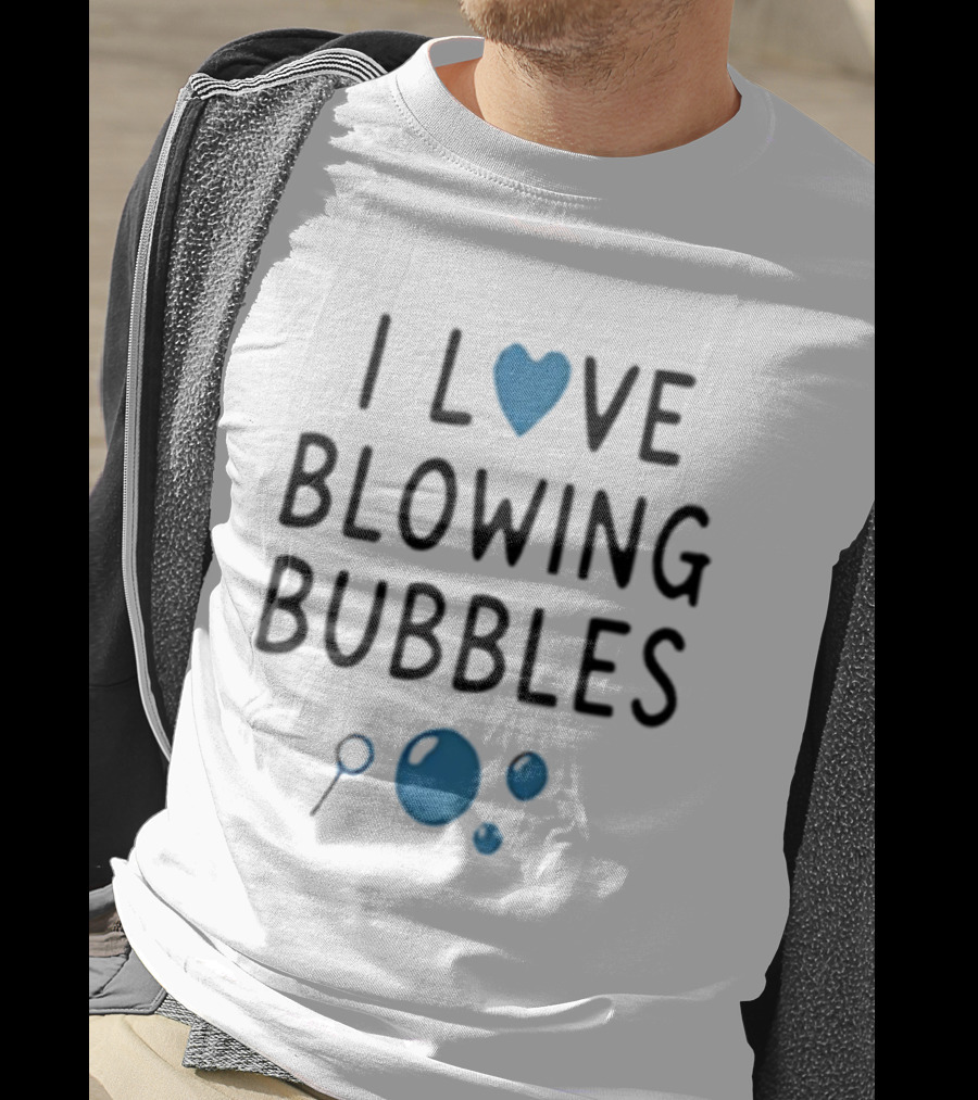 I Love Blowing Bubbles Heart Bubble Lover Magnifying Glass T-Shirt