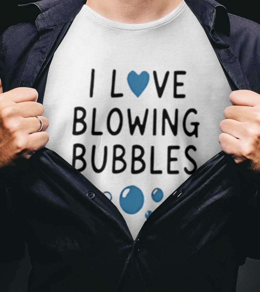 I Love Blowing Bubbles Heart Bubble Lover Magnifying Glass T-Shirt