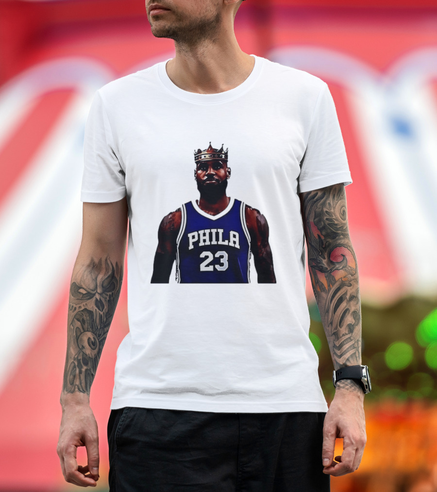 LeBron James Crown PHILA 23 Jersey Philadelphia 76ers Basketball T-Shirt
