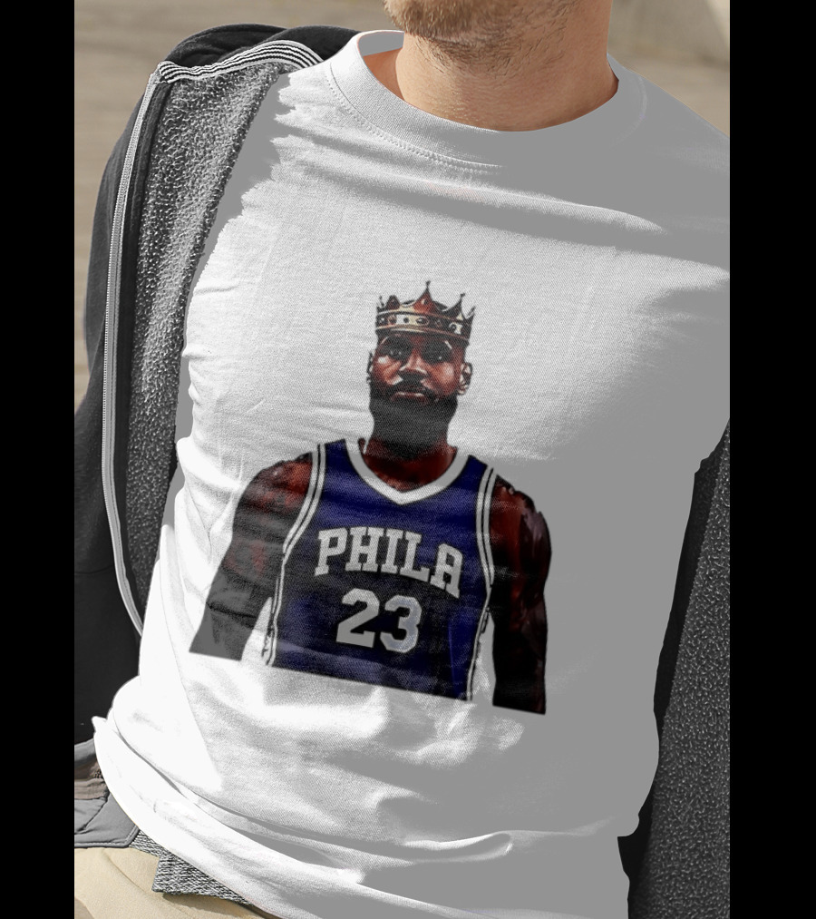 LeBron James Crown PHILA 23 Jersey Philadelphia 76ers Basketball T-Shirt