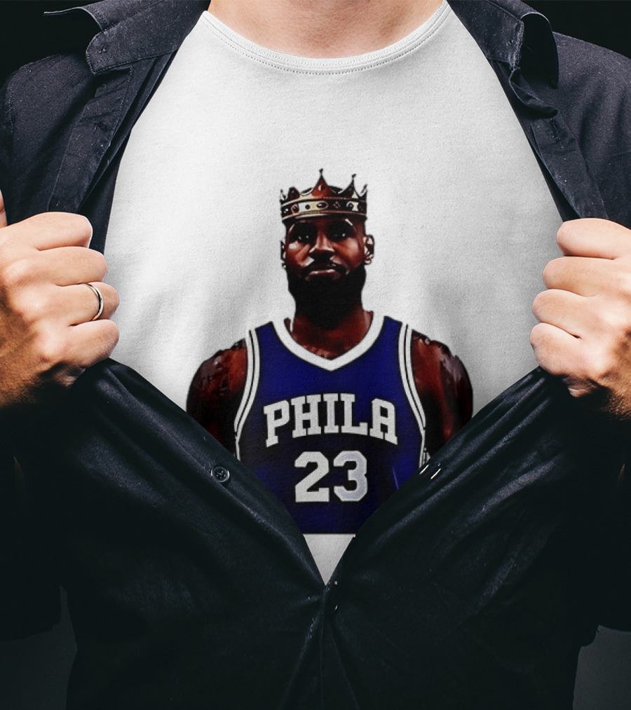 LeBron James Crown PHILA 23 Jersey Philadelphia 76ers Basketball T-Shirt