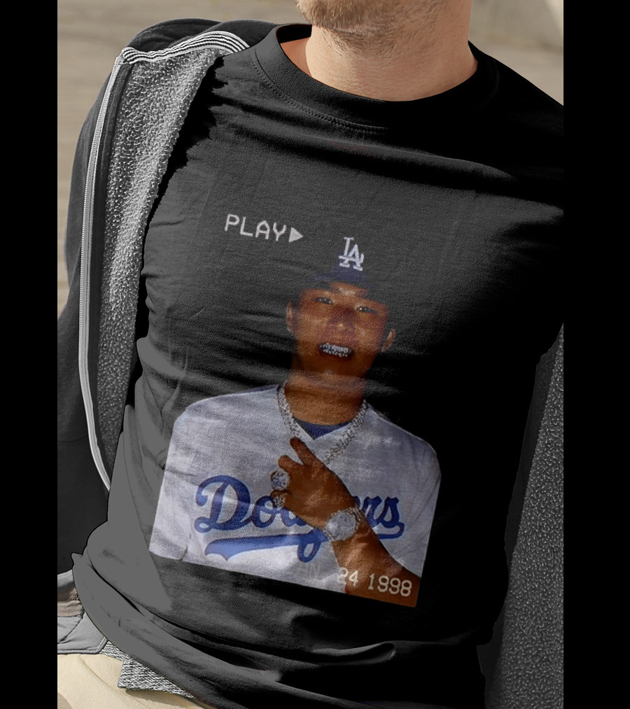 90s Yoshinobu Yamamoto Bootleg Rap Dodgers LA Jan 24 1998 T-Shirt