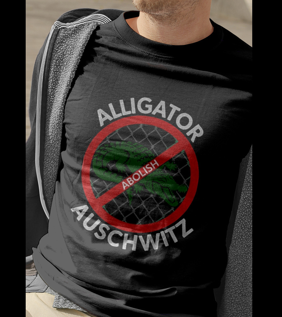 Abolish Alligator Auschwitz Symbol With No Entry Sign T-Shirt
