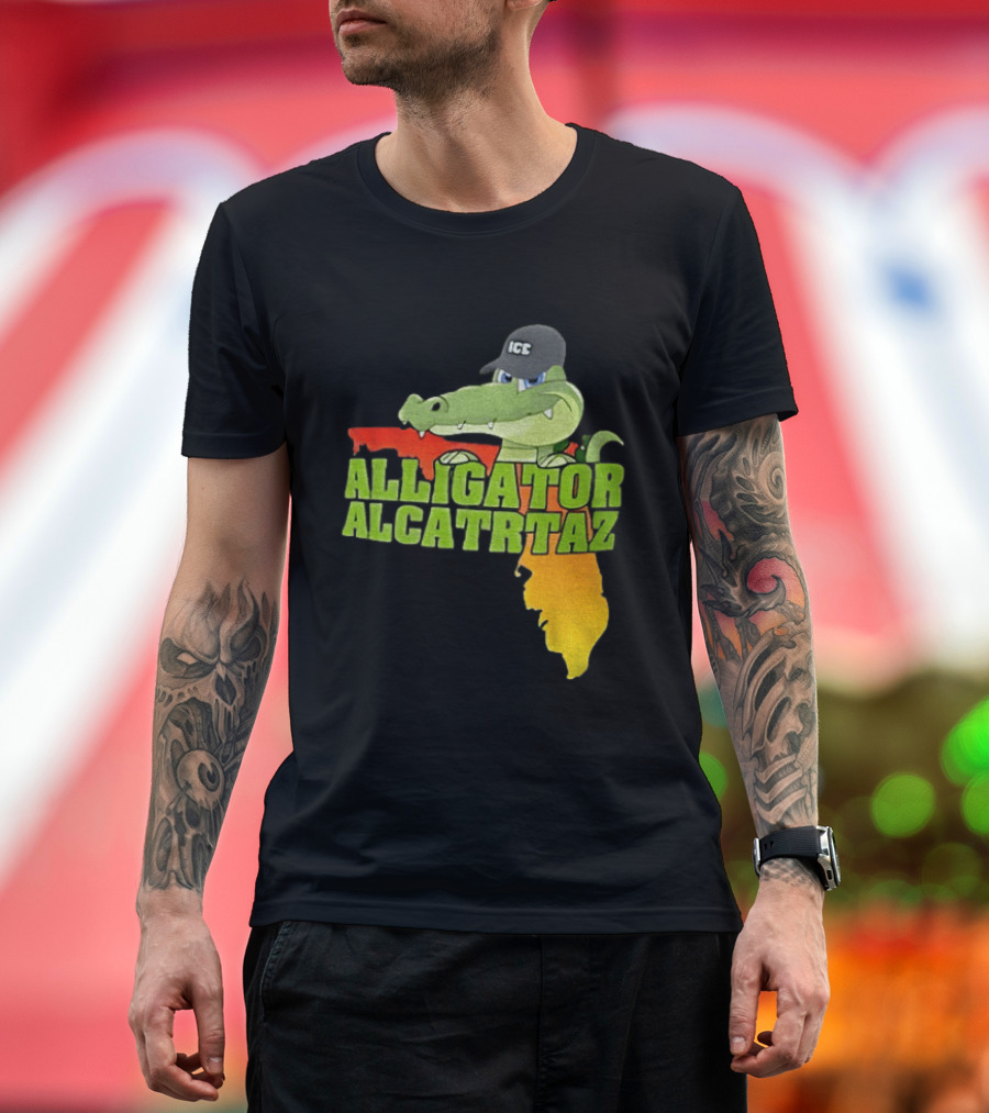 Alligator Alcatraz ICC Ice Cap Florida Map T-Shirt