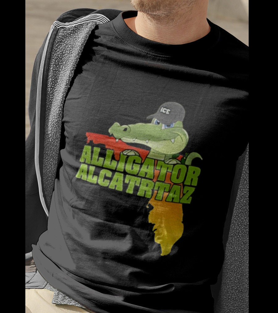 Alligator Alcatraz ICC Ice Cap Florida Map T-Shirt