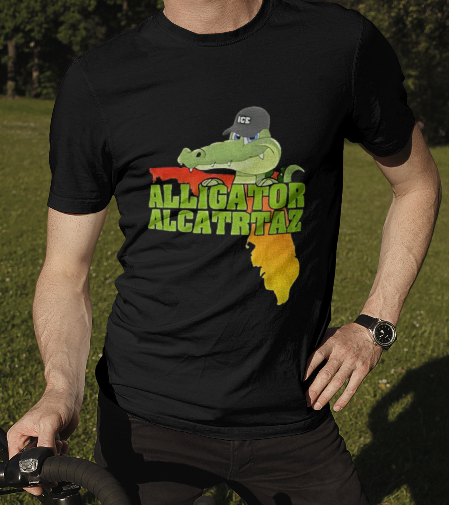 Alligator Alcatraz ICC Ice Cap Florida Map T-Shirt