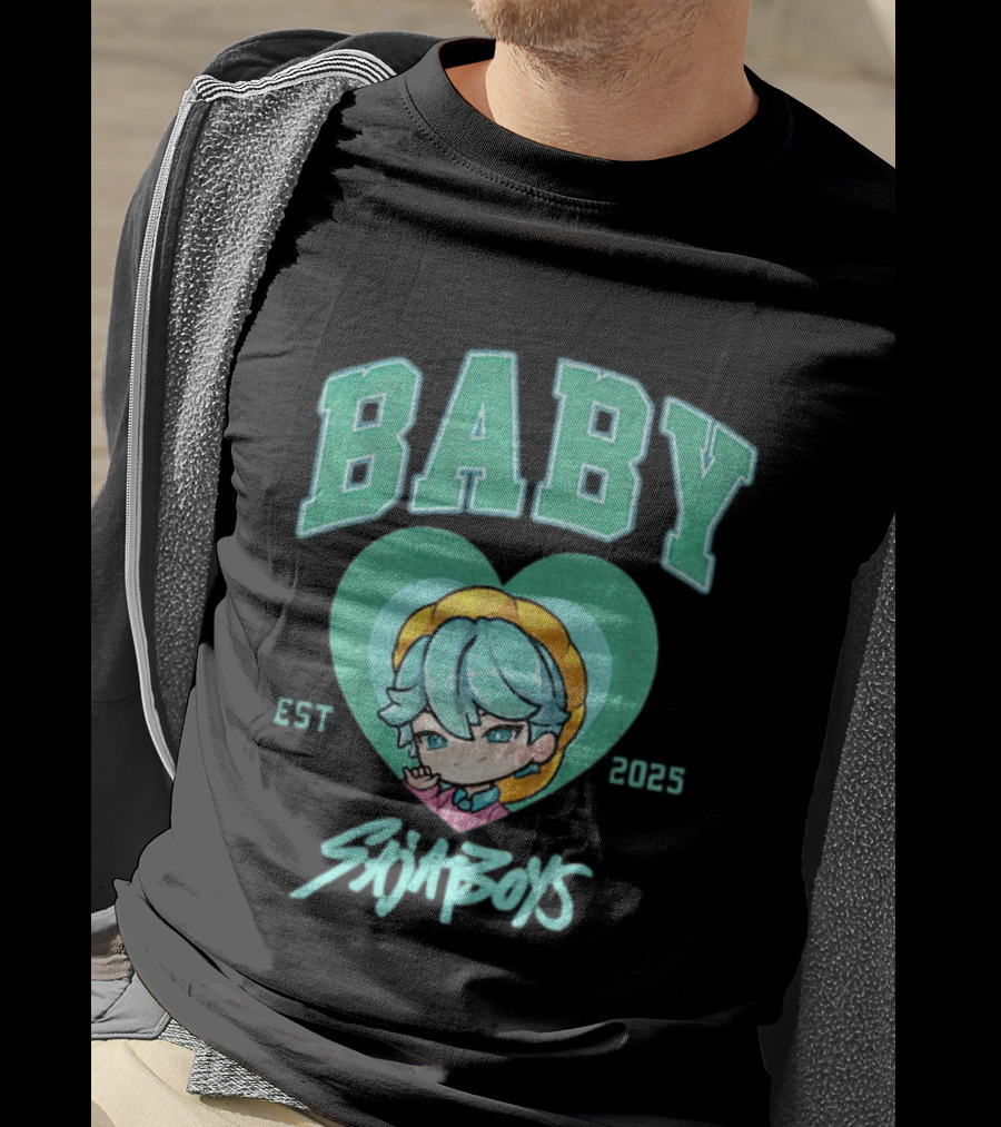 Baby Saja Boys Kpop Demon Hunters Est 2025 Anime Character Heart T-Shirt