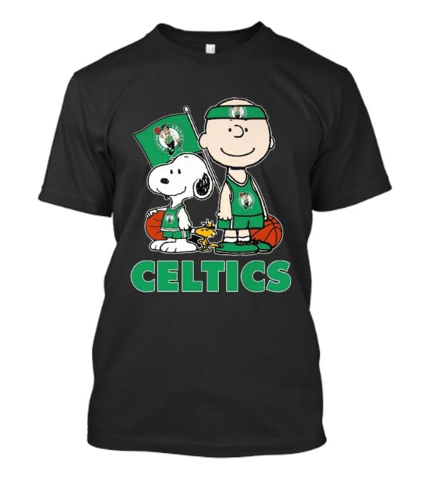 Boston Celtics Snoopy Charlie Brown Peanuts Friends Basketball 2024 T-Shirt