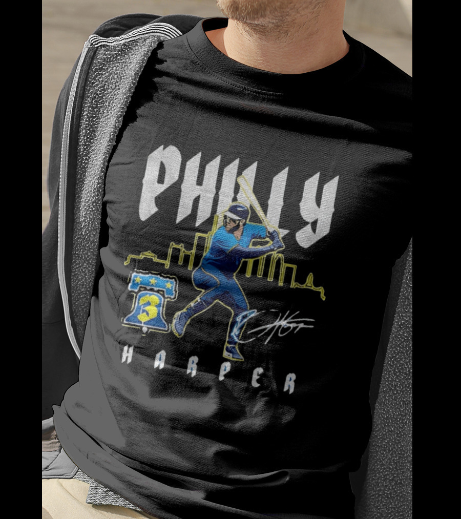 Philly Harper Bryce Philadelphia Phillies City Connect Player MLB Skyline T-Shirt