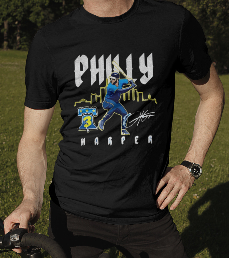Philly Harper Bryce Philadelphia Phillies City Connect Player MLB Skyline T-Shirt
